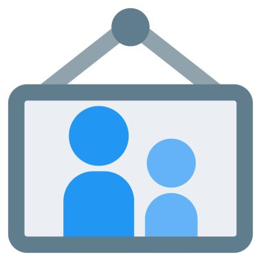 Fotoğraf çerçevesi duvarda hatıra olarak asılı..