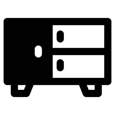 Birden fazla çekmecesi olan geniş büfe.