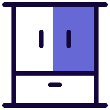 Birden fazla rafı olan ahşap gardırop..