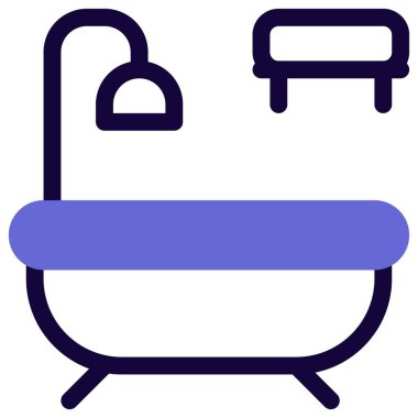 En büyük boy banyo küveti ve üstte duş musluğu var.