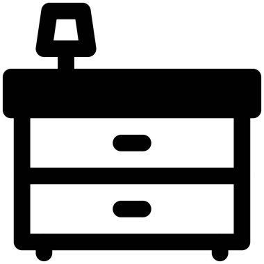 Masa lambası olan bir dolap.