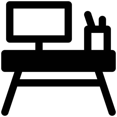 Bilgisayar ve sabit tutmak için çalışma alanı masası