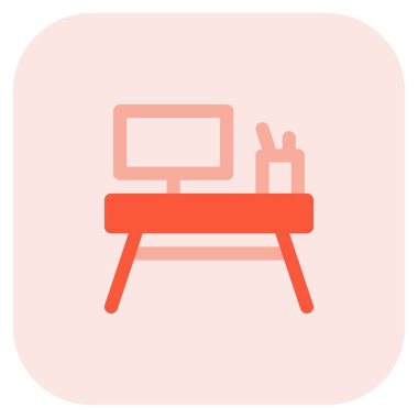 Bilgisayar ve sabit tutmak için çalışma alanı masası