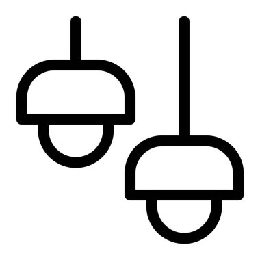 Zincirden sarkan kubbe şekilli ışıklar