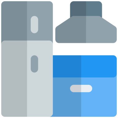 Mutfağın içi alet edevat ve dolaplardan oluşuyor..