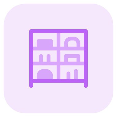 Dekorasyon için birden fazla raftan oluşan dolap