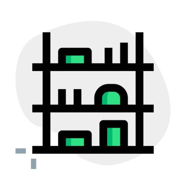 Dekor parçaları düzenlemek için çerçevesiz raflar