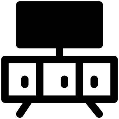 Birden fazla dolabı olan televizyon dolabı.