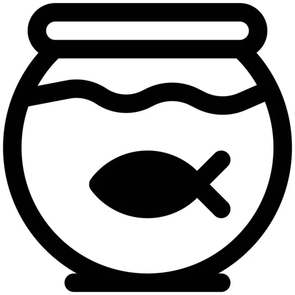 Aquário Tigela Peixe Como Decoração Mesa — Vetor de Stock