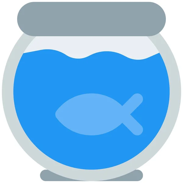Ενυδρείο Μπολ Ψάρια Επιτραπέζια Διακόσμηση — Διανυσματικό Αρχείο