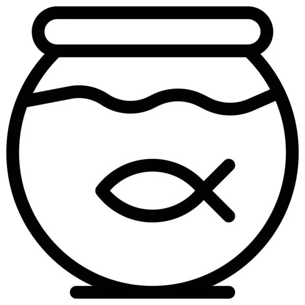 Ενυδρείο Μπολ Ψάρια Επιτραπέζια Διακόσμηση — Διανυσματικό Αρχείο