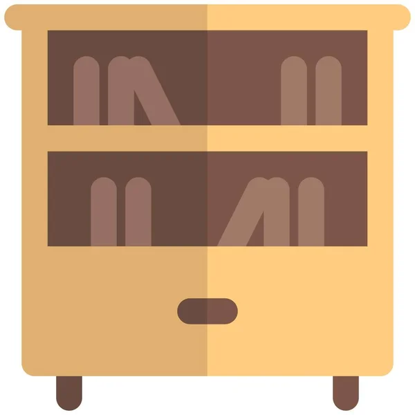 Wooden Shelf Cabinet Used Bookshelf — Stock Vector