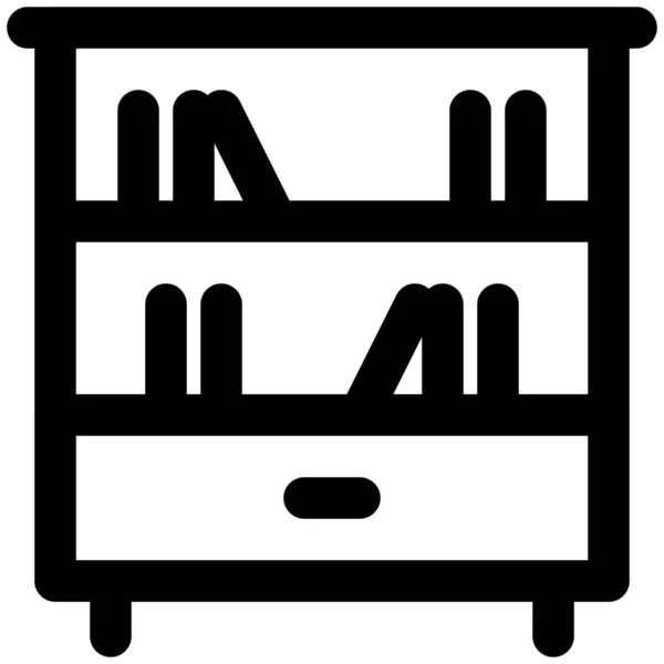 Holzregalschrank Als Bücherregal — Stockvektor