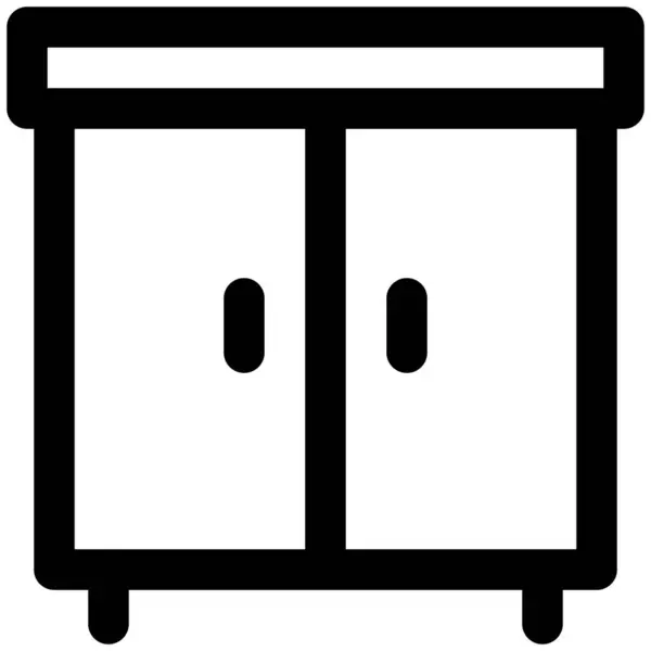 Деревянный Шкаф Предназначенный Хранения Предметов Первой Необходимости — стоковый вектор
