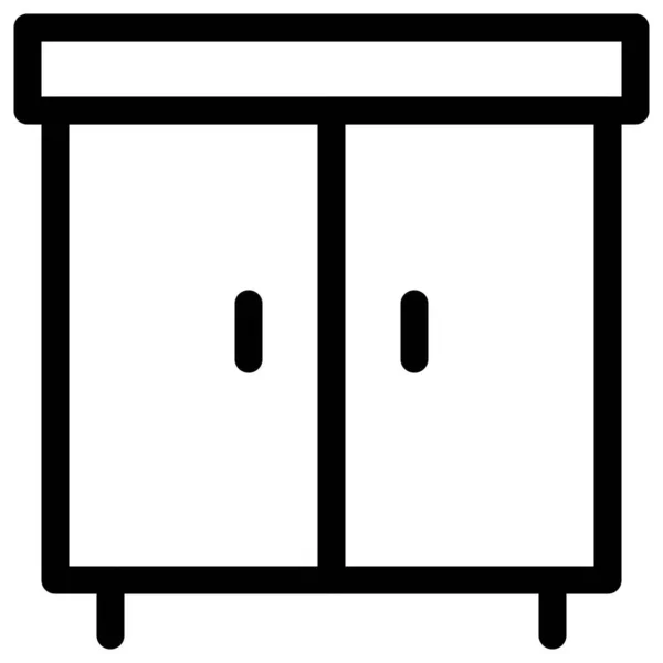 Деревянный Шкаф Предназначенный Хранения Предметов Первой Необходимости — стоковый вектор
