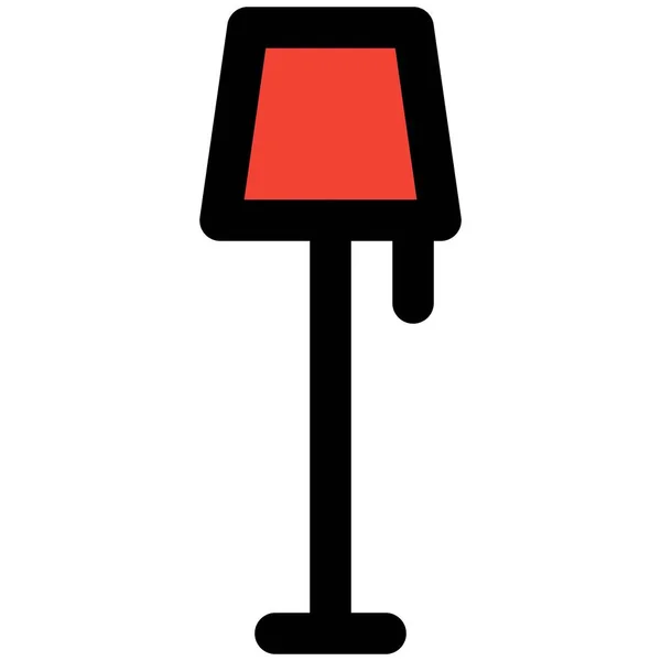 Dlouhý Stojan Lampy Umístěný Pro Výzdobu Haly — Stockový vektor