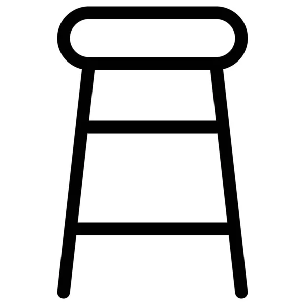 Yastıklı Ayaklı Merdiven Taburesi — Stok Vektör