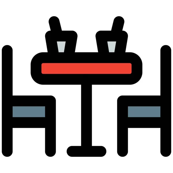 Tafelstoel Set Voor Binnen Dineren — Stockvector