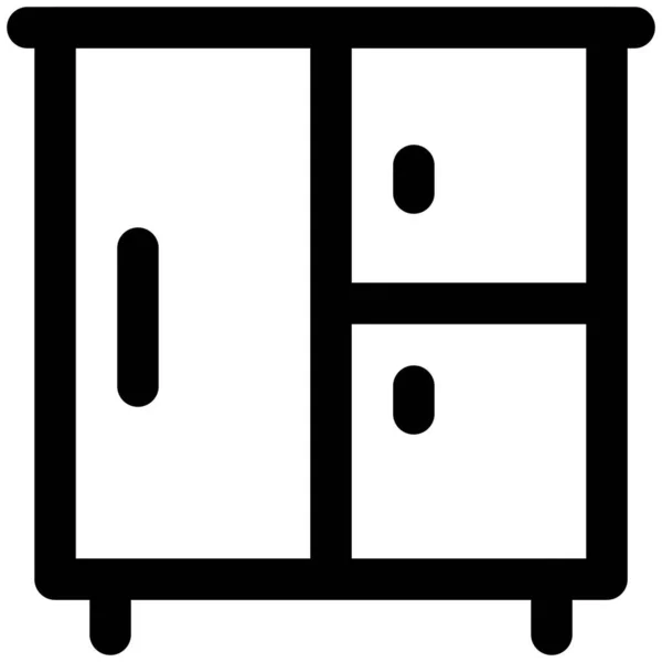Шкаф Хранения Различных Предметов Первой Необходимости — стоковый вектор