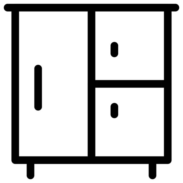 用于储存各种必需品的多柜衣柜 — 图库矢量图片