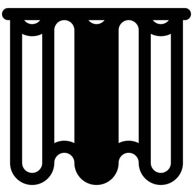 Ev dekorasyonu için katlanmış perdeler.