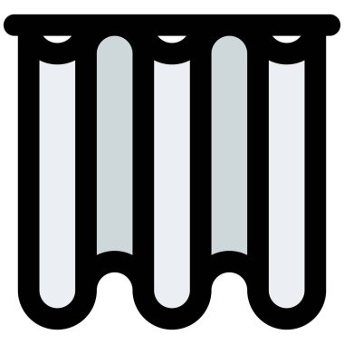 Ev dekorasyonu için katlanmış perdeler.