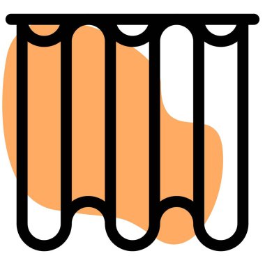 Ev dekorasyonu için katlanmış perdeler.