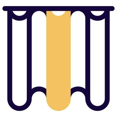 Ev dekorasyonu için katlanmış perdeler.