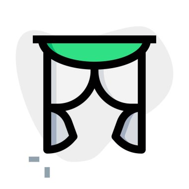 Çubukta asılı dekoratif kumaş..