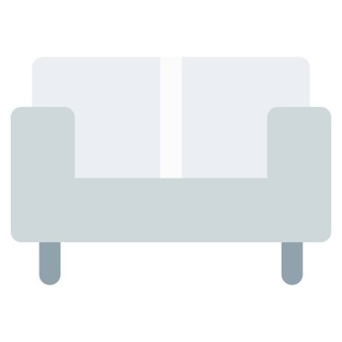 Yastıklı iki kişilik kanepe.