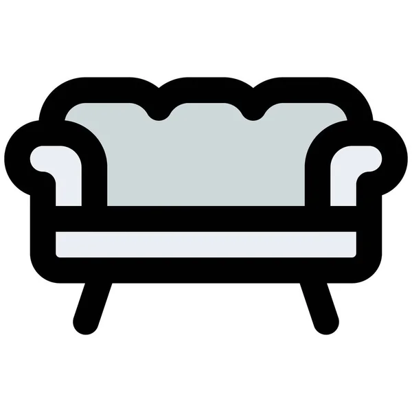 Sofa Retro Stil Zum Faulenzen Und Ausruhen — Stockvektor