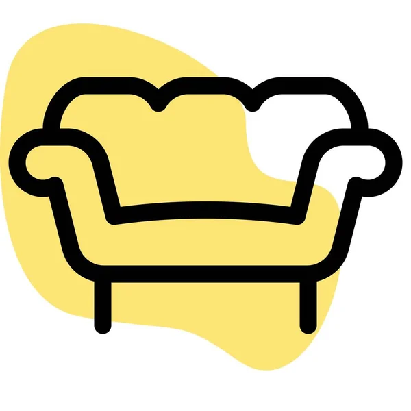 Canapé Classique Rembourré Avec Bras Crochus — Image vectorielle