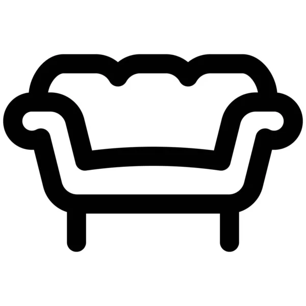Canapé Classique Rembourré Avec Bras Crochus — Image vectorielle