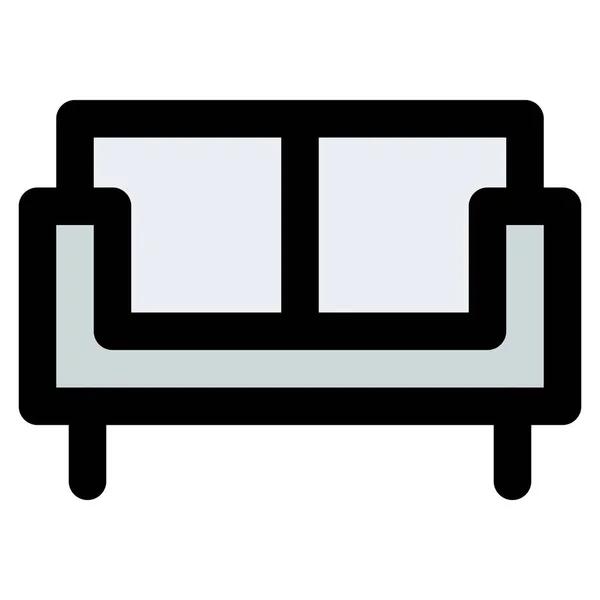 双座沙发 靠背靠垫 — 图库矢量图片