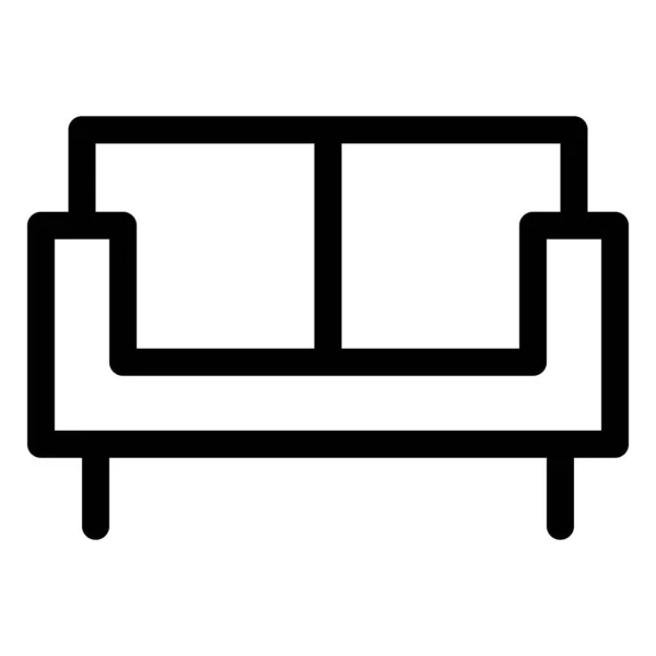双座沙发 靠背靠垫 — 图库矢量图片