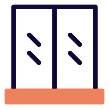 Alüminyum çerçeveli şeffaf pencere.