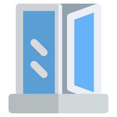 Açık panelli cam pencere.