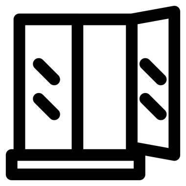 Duvarla sabitlenmiş pencere.