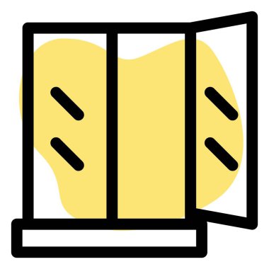 Duvarla sabitlenmiş pencere.