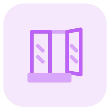 Duvarla sabitlenmiş pencere.