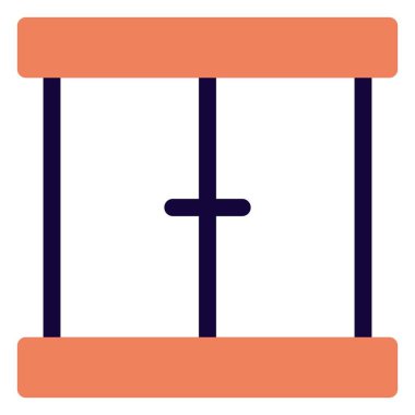 Duvara monte edilmiş bir cam pencere.