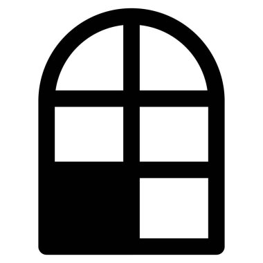 Şık kemerli cam pencere.