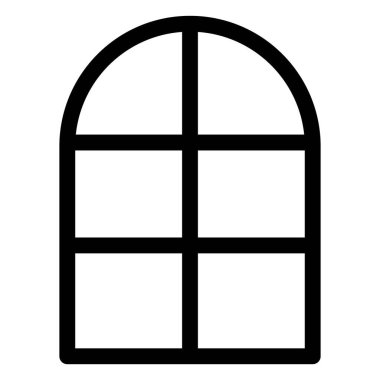 Şık kemerli cam pencere.