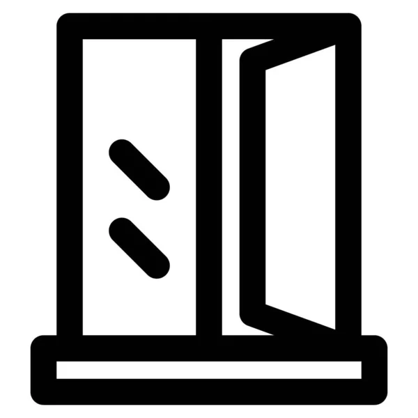 Skleněné Okno Otevřeným Panelem — Stockový vektor