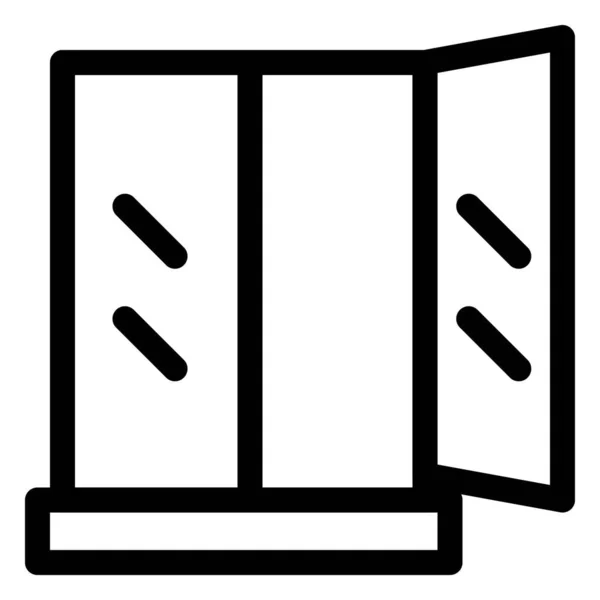 Okno Okénkem Připevněným Zdi — Stockový vektor