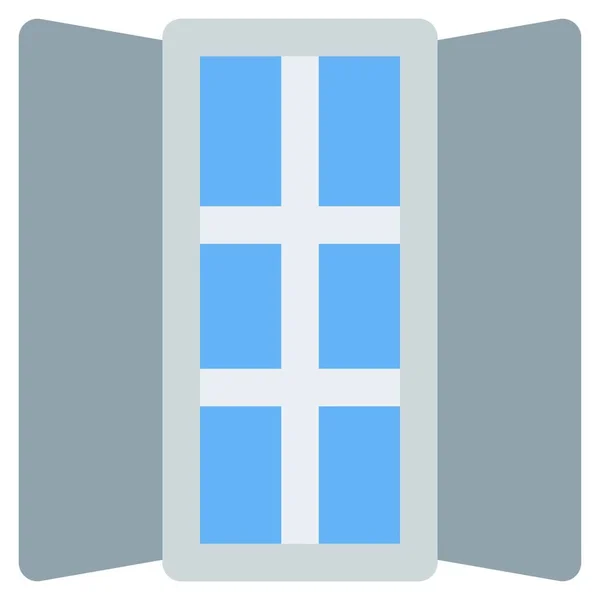 Öppet Glasfönster Hallen — Stock vektor