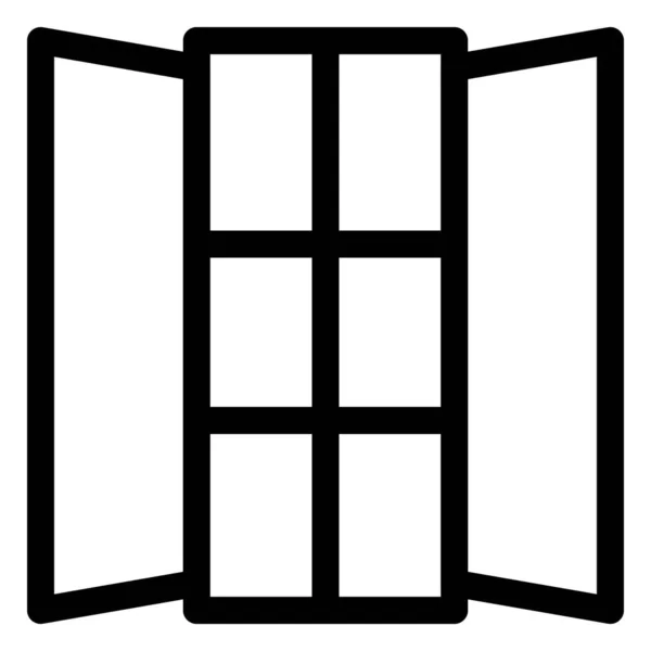 Open Glass Window Hallway — Stock Vector