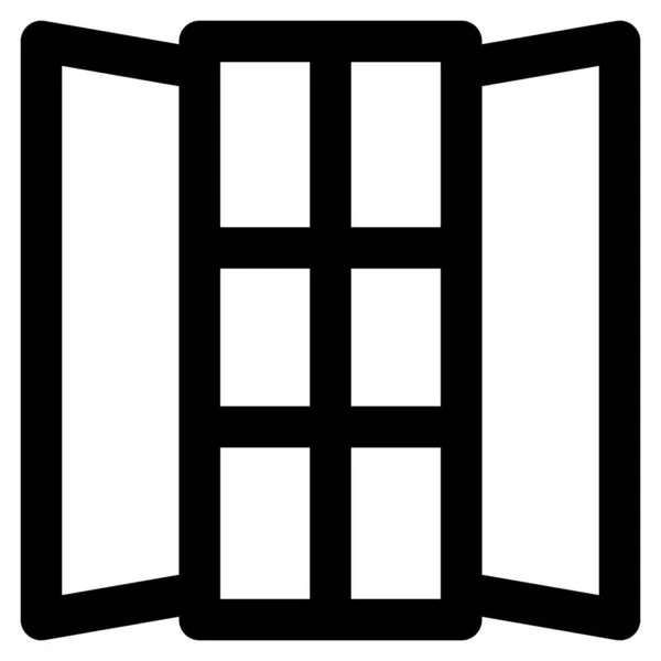 Otevřené Skleněné Okno Chodbě — Stockový vektor