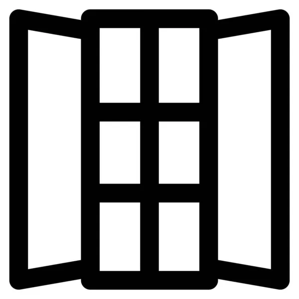 Ventana Vidrio Abierta Pasillo — Vector de stock