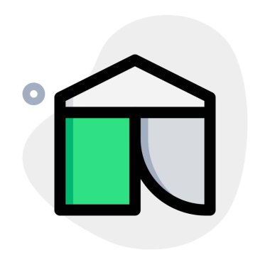 Sığınak sağlamak için kullanılan açılır tepe örtüsü.